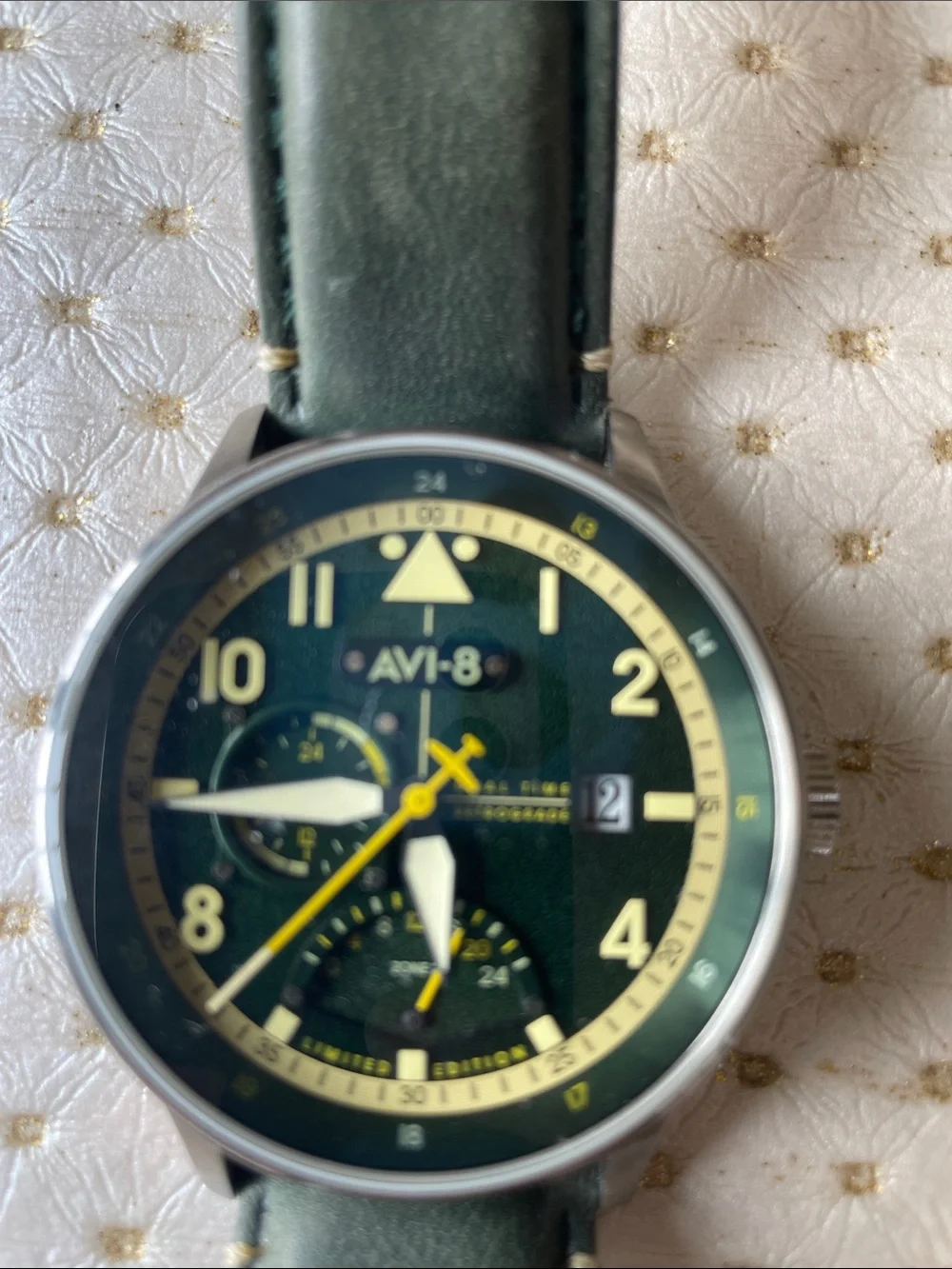 Men's Green Pilot Chronograph Watch
